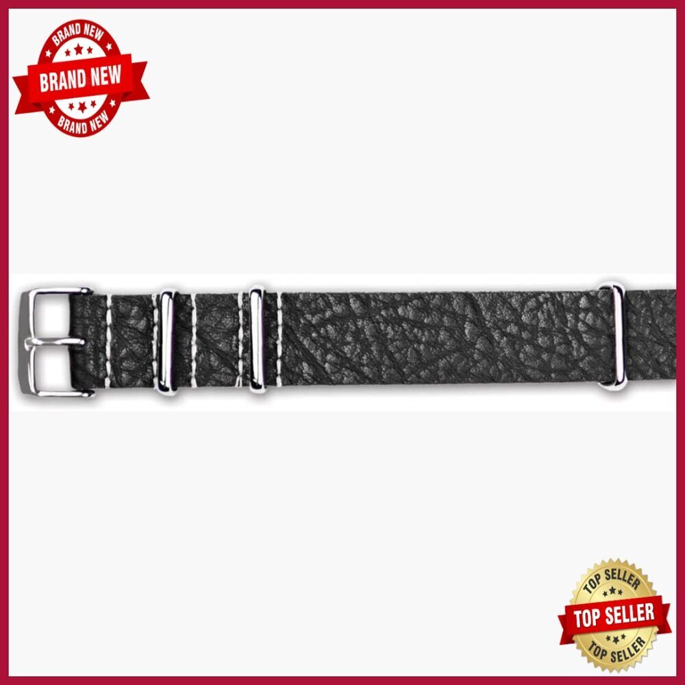 18mm Distressed Leather Military Style Watch Band 11"